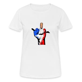 Hand blau weiß rot - Frauen T-Shirt atmungsaktiv - Weiß - Vorne - AI Model Female 172 dark (172cm)