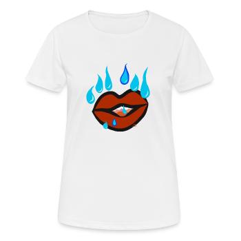 Lips seek tears v11.00 - Women's Breathable T-Shirt - white - Front - AI Model Female 172 dark (172cm)