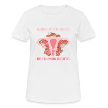 Les droits des femmes sont des droits de l’homme - T-shirt respirant Femme - blanc - Devant - AI Model Female 172 dark (172cm)