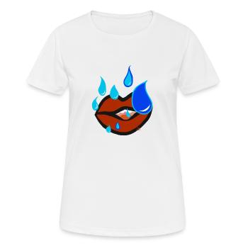 Lèvres à la recherche de larmes v12 00 - T-shirt respirant Femme - blanc - Devant - AI Model Female 172 dark (172cm)