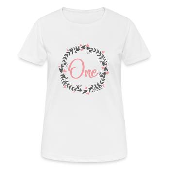 ONE YEAR MILESTONES HEART - Frauen T-Shirt atmungsaktiv - Weiß - Vorne - AI Model Female 172 dark (172cm)