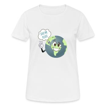 Rette mich bitte. Wir haben nur eine Erde. - Frauen T-Shirt atmungsaktiv - Weiß - Vorne - AI Model Female 172 dark (172cm)