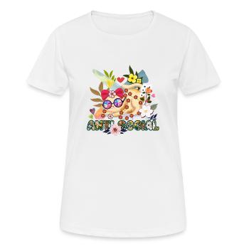 Anti Social Cat mignon Hippie - T-shirt respirant Femme - blanc - Devant - AI Model Female 172 dark (172cm)