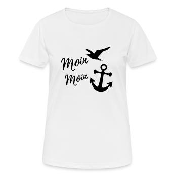 Moin moin - T-shirt respirant Femme - blanc - Devant - AI Model Female 172 dark (172cm)