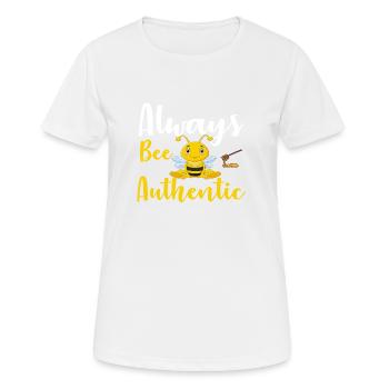 Always Bee Authentic - Frauen T-Shirt atmungsaktiv - Weiß - Vorne - AI Model Female 172 dark (172cm)