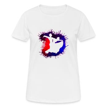 Turniertanz Standard Tanzpaar Aquarell Farbverlauf - Frauen T-Shirt atmungsaktiv - Weiß - Vorne - AI Model Female 172 dark (172cm)