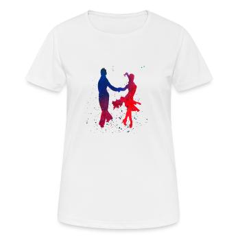 Fans Dance couple Latin Salsa Samba Swing colorful - Women's Breathable T-Shirt - white - Front - AI Model Female 172 dark (172cm)