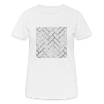 Rectangle tiles seamless pattern - Women's Breathable T-Shirt - white - Front - AI Model Female 172 dark (172cm)