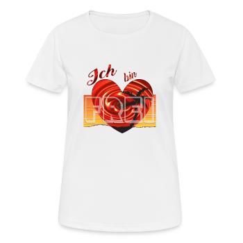 Ich bin Frei - FREI im Herzen - Herz - Motivation - Frauen T-Shirt atmungsaktiv - Weiß - Vorne - AI Model Female 172 dark (172cm)