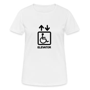 Behinderte Menschen Aufzugsschild - Frauen T-Shirt atmungsaktiv - Weiß - Vorne - AI Model Female 172 dark (172cm)