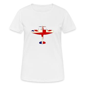 2e Guerre mondiale Fighter Union Jack Silhouette - T-shirt respirant Femme - blanc - Devant - AI Model Female 172 dark (172cm)
