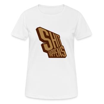 La merde arrive devise détendue - T-shirt respirant Femme - blanc - Devant - AI Model Female 172 dark (172cm)