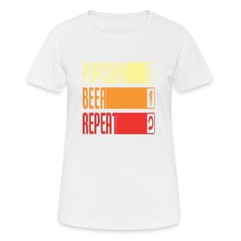 Répétition de la bière Popcorn - T-shirt respirant Femme - blanc - Devant - AI Model Female 172 dark (172cm)