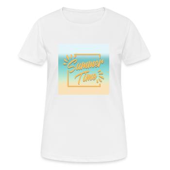 SUMMER TIME, the time of summer - Women's Breathable T-Shirt - white - Front - AI Model Female 172 dark (172cm)