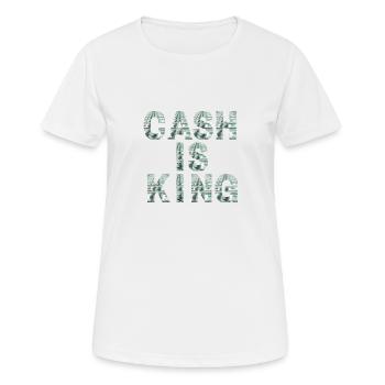 cash is king, l'argent liquide est roi - T-shirt respirant Femme - blanc - Devant - AI Model Female 172 dark (172cm)