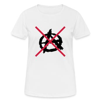 Aucun logo de symbole d'anarchie - T-shirt respirant Femme - blanc - Devant - AI Model Female 172 dark (172cm)