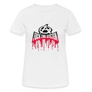 Le sang baise le système - T-shirt respirant Femme - blanc - Devant - AI Model Female 172 dark (172cm)