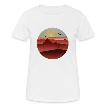 Fotograf auf der Suche nach einer großartigen Aufnahme - Frauen T-Shirt atmungsaktiv - Weiß - Vorne - AI Model Female 172 dark (172cm)