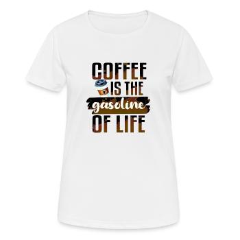 Coffee is the gasoline of Life - Women's Breathable T-Shirt - white - Front - AI Model Female 172 dark (172cm)