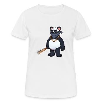 Panda Schläger - Frauen T-Shirt atmungsaktiv - Weiß - Vorne - AI Model Female 172 dark (172cm)