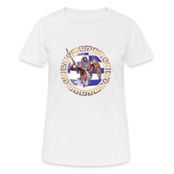 Drapeau grec ornement Zeus - T-shirt respirant Femme - blanc - Devant - AI Model Female 172 dark (172cm)