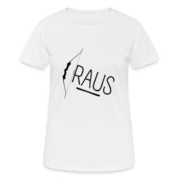 Bogen Raus - Frauen T-Shirt atmungsaktiv - Weiß - Vorne - AI Model Female 172 dark (172cm)
