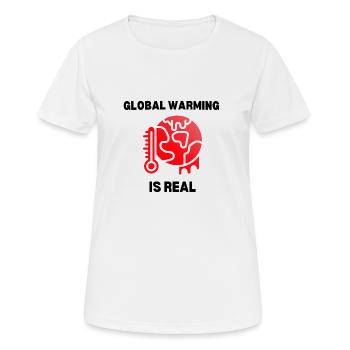 Globale Erwärmung ist real - Frauen T-Shirt atmungsaktiv - Weiß - Vorne - AI Model Female 172 dark (172cm)