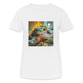 A walk through the robot mind: Goop Monster - Frauen T-Shirt atmungsaktiv - Weiß - Vorne - AI Model Female 172 dark (172cm)