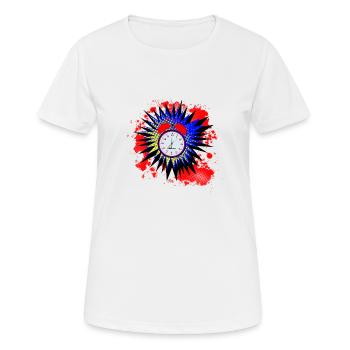 Alarme de réveil du matin - T-shirt respirant Femme - blanc - Devant - AI Model Female 172 dark (172cm)