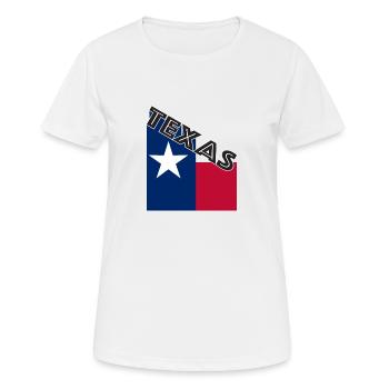 Texas Abgewinkelter Flaggentext - Frauen T-Shirt atmungsaktiv - Weiß - Vorne - AI Model Female 172 dark (172cm)