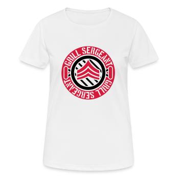 Barbecue Grill Sergeant Stempel - Frauen T-Shirt atmungsaktiv - Weiß - Vorne - AI Model Female 172 dark (172cm)