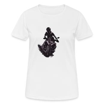 Motocross motorcycle grey - Women's Breathable T-Shirt - white - Front - AI Model Female 172 dark (172cm)