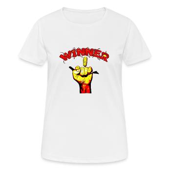 Gewinner Hauptkorkenzieher - Frauen T-Shirt atmungsaktiv - Weiß - Vorne - AI Model Female 172 dark (172cm)