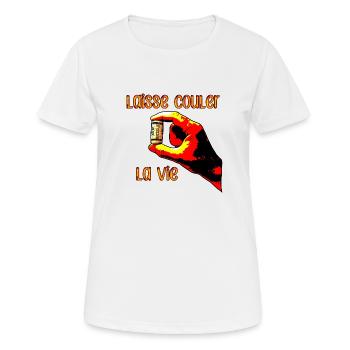 Let life flow - Women's Breathable T-Shirt - white - Front - AI Model Female 172 dark (172cm)