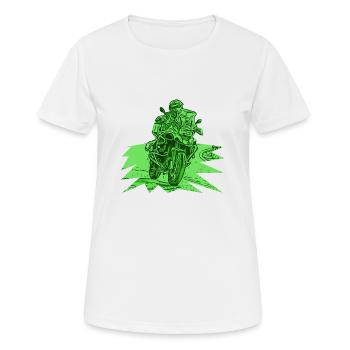Adventure Bike Kurve grün - Frauen T-Shirt atmungsaktiv - Weiß - Vorne - AI Model Female 172 dark (172cm)