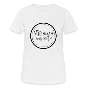 rêveuse - T-shirt respirant Femme - blanc - Devant - AI Model Female 172 dark (172cm)