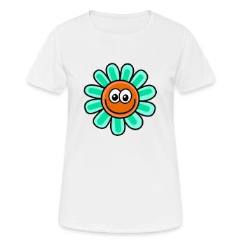 Smiling Cartoon Flower - Women's Breathable T-Shirt - white - Front - AI Model Female 172 dark (172cm)
