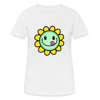Funny Cartoon Daisy Flower - Women's Breathable T-Shirt - white - Front - AI Model Female 172 dark (172cm)
