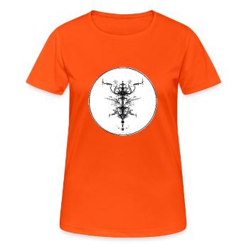 Mystic Collection ~ schwarzes Tattoo ~ n°8 - Frauen T-Shirt atmungsaktiv - Neonorange - Vorne - AI Model Female 172 dark (172cm)