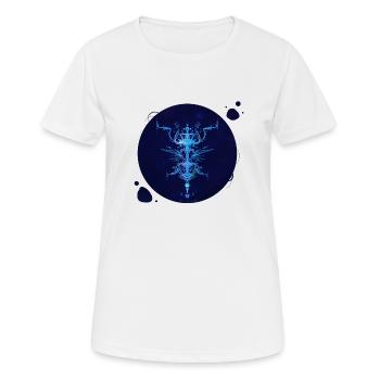 Mystique Collection ~ Mitternachtsblau ~ n°8 - Frauen T-Shirt atmungsaktiv - Weiß - Vorne - AI Model Female 172 dark (172cm)