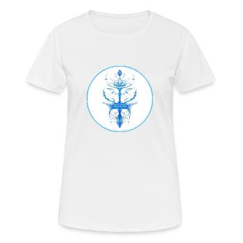 Collection Mystique ~ bleu clair ~ n°3 - T-shirt respirant Femme - blanc - Devant - AI Model Female 172 dark (172cm)