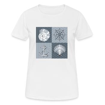 Symboles maritimes - T-shirt respirant Femme - blanc - Devant - AI Model Female 172 dark (172cm)