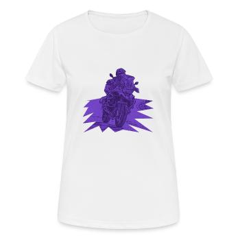 Adventure Bike courbe violet - T-shirt respirant Femme - blanc - Devant - AI Model Female 172 dark (172cm)