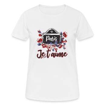 Plaques de rue Paris - T-shirt respirant Femme - blanc - Devant - AI Model Female 172 dark (172cm)
