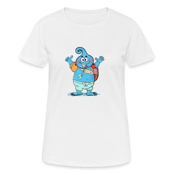 Dieser sehr große freundliche Wassertropfen - Frauen T-Shirt atmungsaktiv - Weiß - Vorne - AI Model Female 172 dark (172cm)