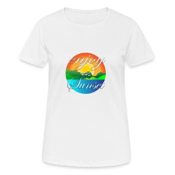 enjoy sunset - T-shirt respirant Femme - blanc - Devant - AI Model Female 172 dark (172cm)
