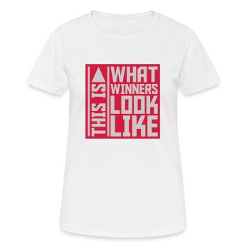 À quoi ressemblent les gagnants - T-shirt respirant Femme - blanc - Devant - AI Model Female 172 dark (172cm)