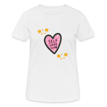 SELBSTLIEBE - Frauen T-Shirt atmungsaktiv - Weiß - Vorne - AI Model Female 172 dark (172cm)