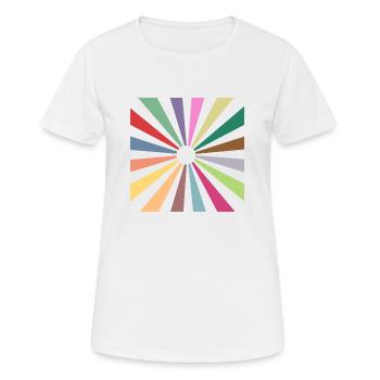 Retro Rainbow Sunny Sunbeams - Women's Breathable T-Shirt - white - Front - AI Model Female 172 dark (172cm)
