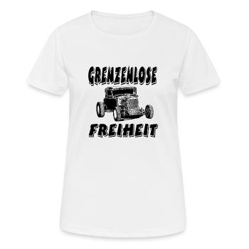 Auto - Frauen T-Shirt atmungsaktiv - Weiß - Vorne - AI Model Female 172 dark (172cm)